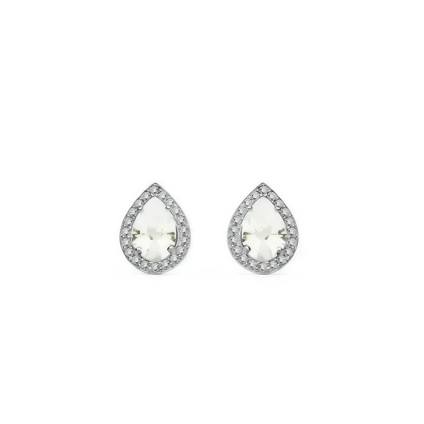 Boucles d'oreilles Acacia en or blanc 18 carats – Bijoux au lait maternel artisanal Mon Bijou Lacté
