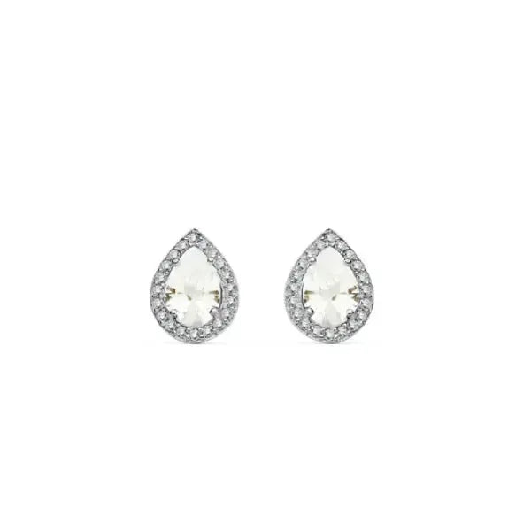 Boucles d'oreilles Acacia en or blanc 18 carats – Bijoux au lait maternel artisanal Mon Bijou Lacté
