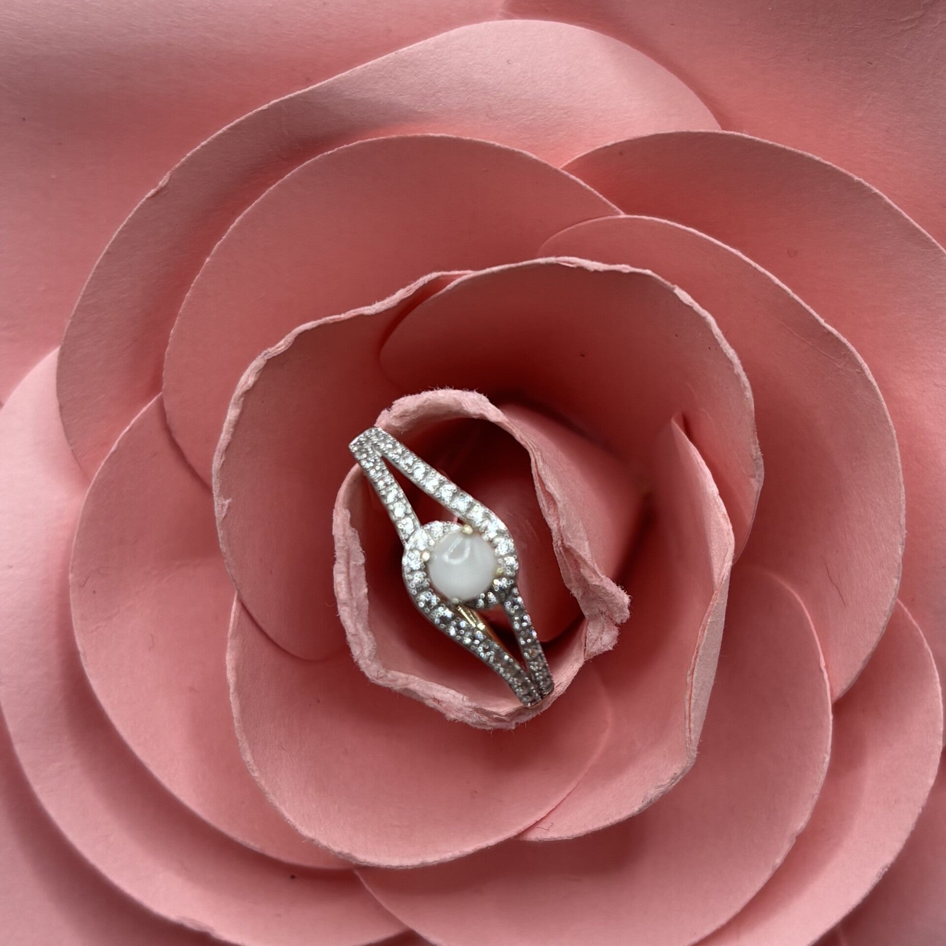 Bague Kheira en Or 9 Carats avec Diamant au Lait Maternel - Mon Bijou Lacté