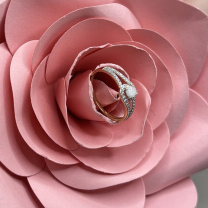 Bague Kheira en Or 9 Carats avec Diamant au Lait Maternel - Mon Bijou Lacté