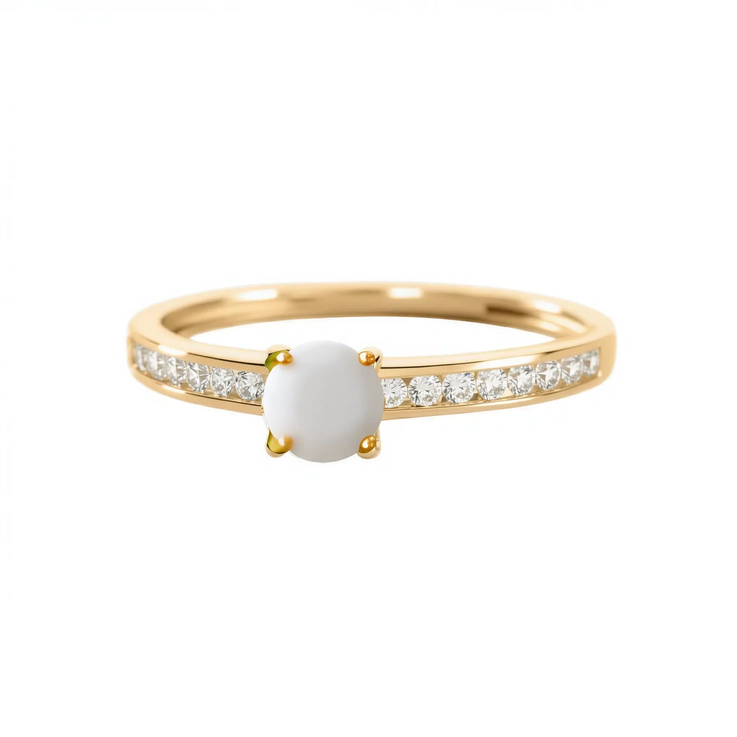 Bague Kheira en Or 9 Carats avec Diamant au Lait Maternel – Bijoux au lait maternel artisanal Mon Bijou Lacté
