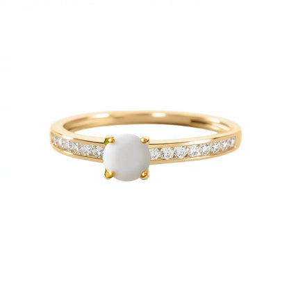 Bague Kheira en Or 9 Carats avec Diamant au Lait Maternel