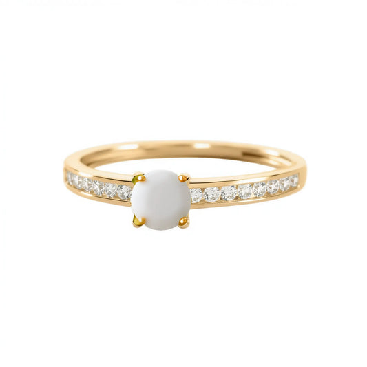 Bague Kheira en Or 9 Carats avec Diamant au Lait Maternel