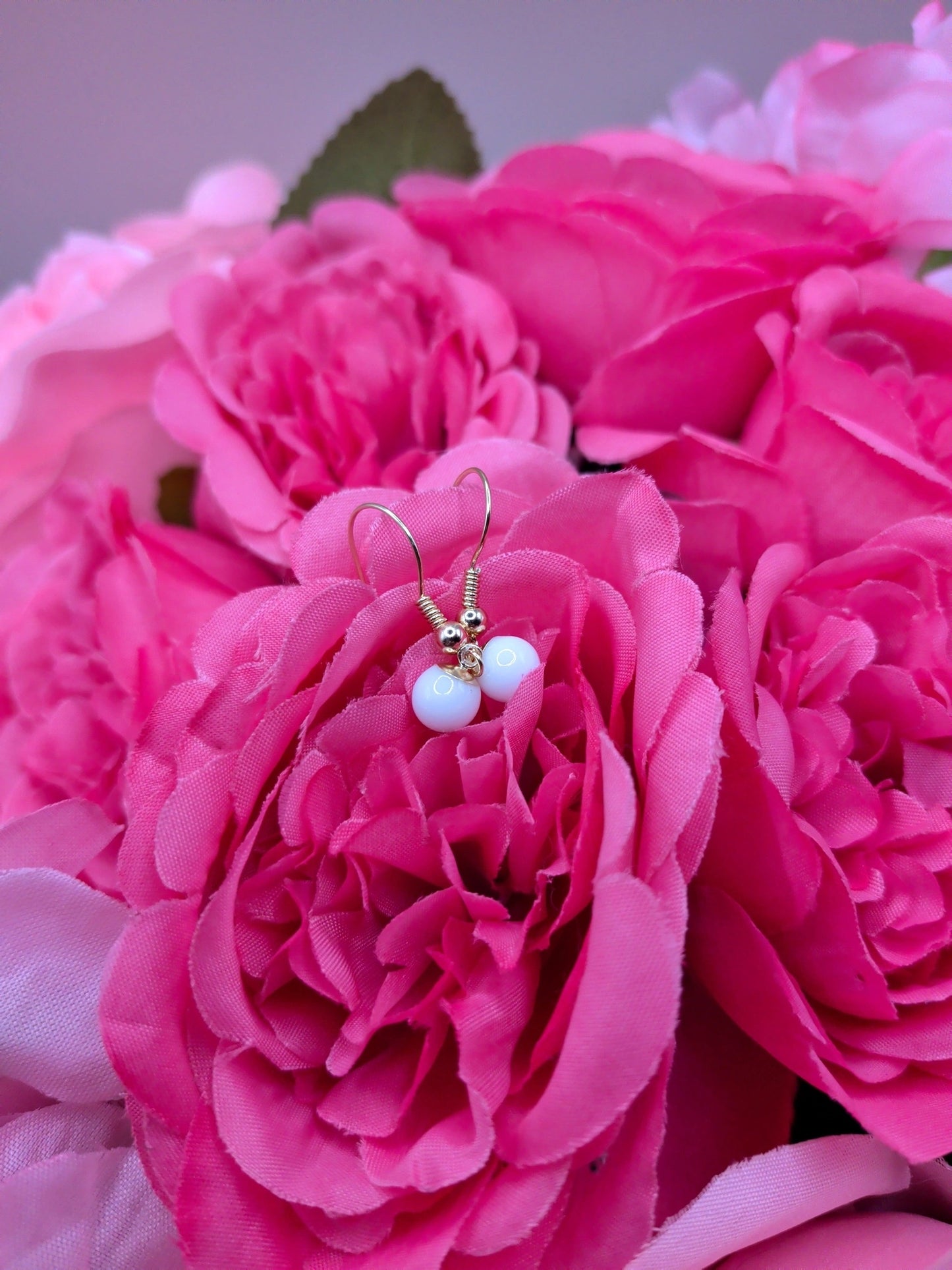 Boucles d’oreilles perles de lait – Bijoux au lait maternel artisanal Mon Bijou Lacté
