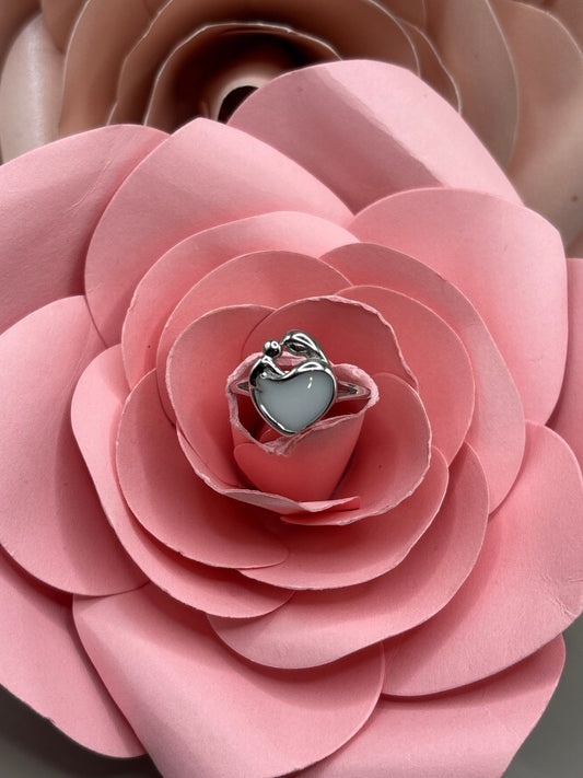Bague Amour maternel en Argent ou or 14 carats et lait maternel - Mon Bijou Lacté