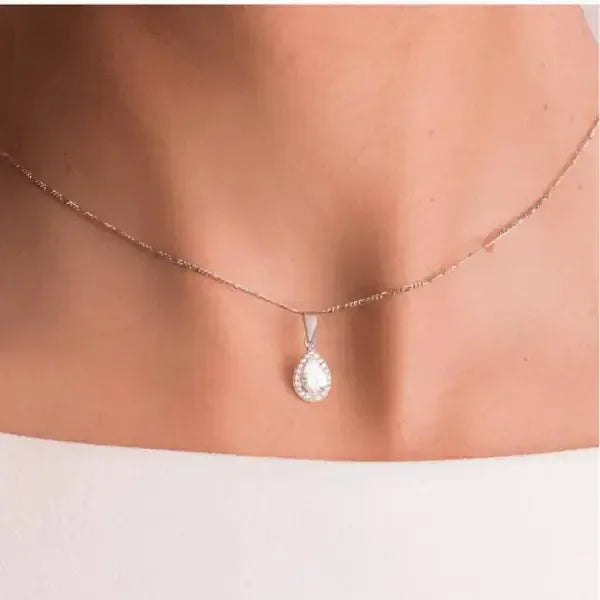 Parure Acacia en or blanc 18 carats – Bijoux au lait maternel artisanal Mon Bijou Lacté
