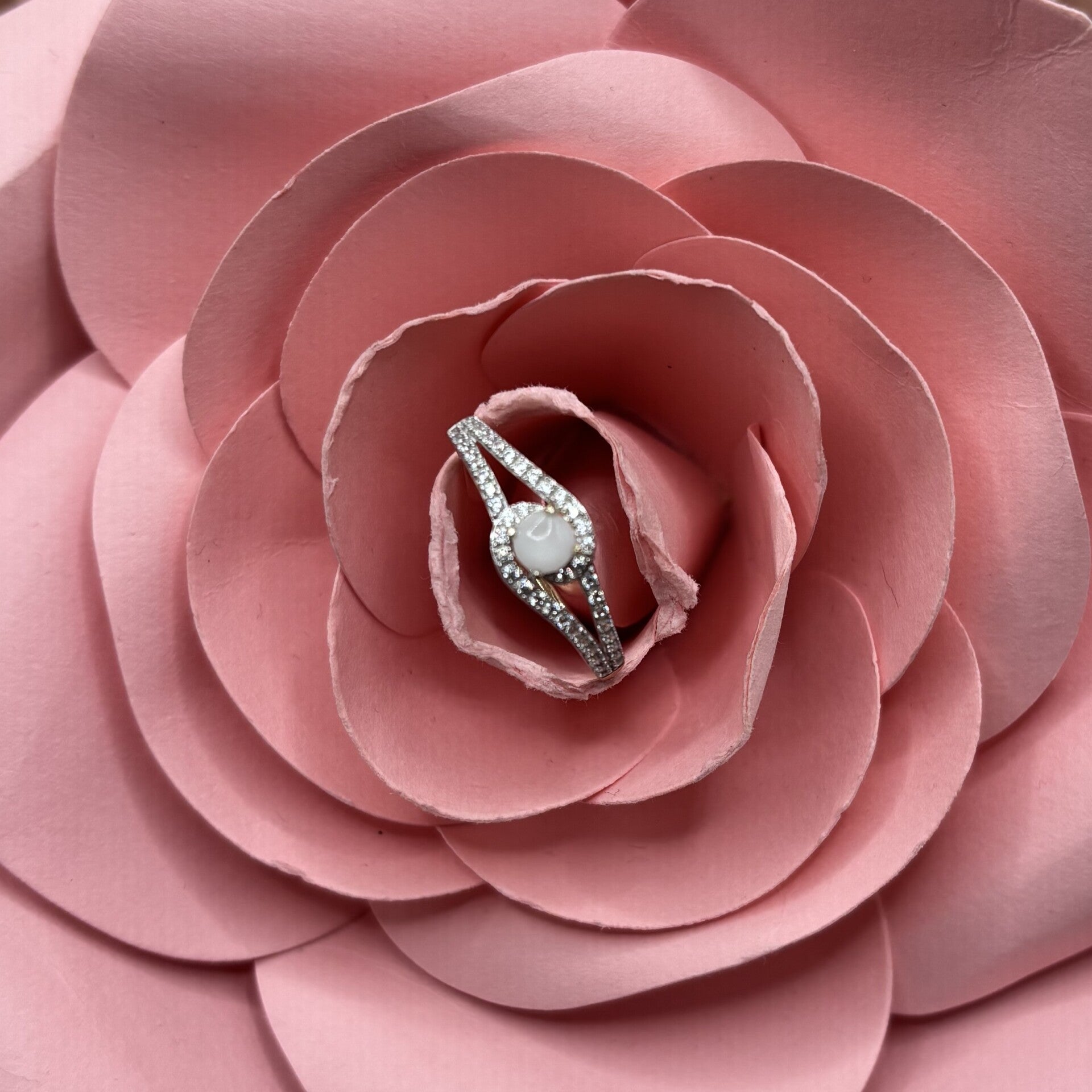 Bague Kheira en Or 9 Carats avec Diamant au Lait Maternel - Mon Bijou Lacté