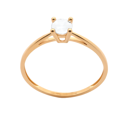 Solitaire Nadège en or 375 et diamant 5 mm au lait maternel