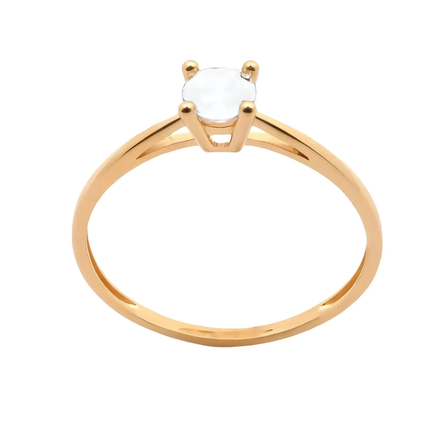 Solitaire Nadège en or 375 et diamant 5 mm au lait maternel – Bijoux au lait maternel artisanal Mon Bijou Lacté
