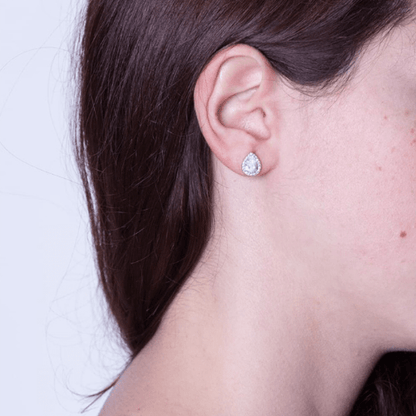 Boucles d'oreilles Acacia en or blanc 18 carats