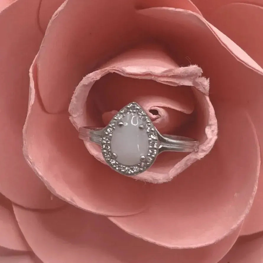 Bague Acacia en or blanc 18 carats bijou lait maternel Mon Bijou Lacté