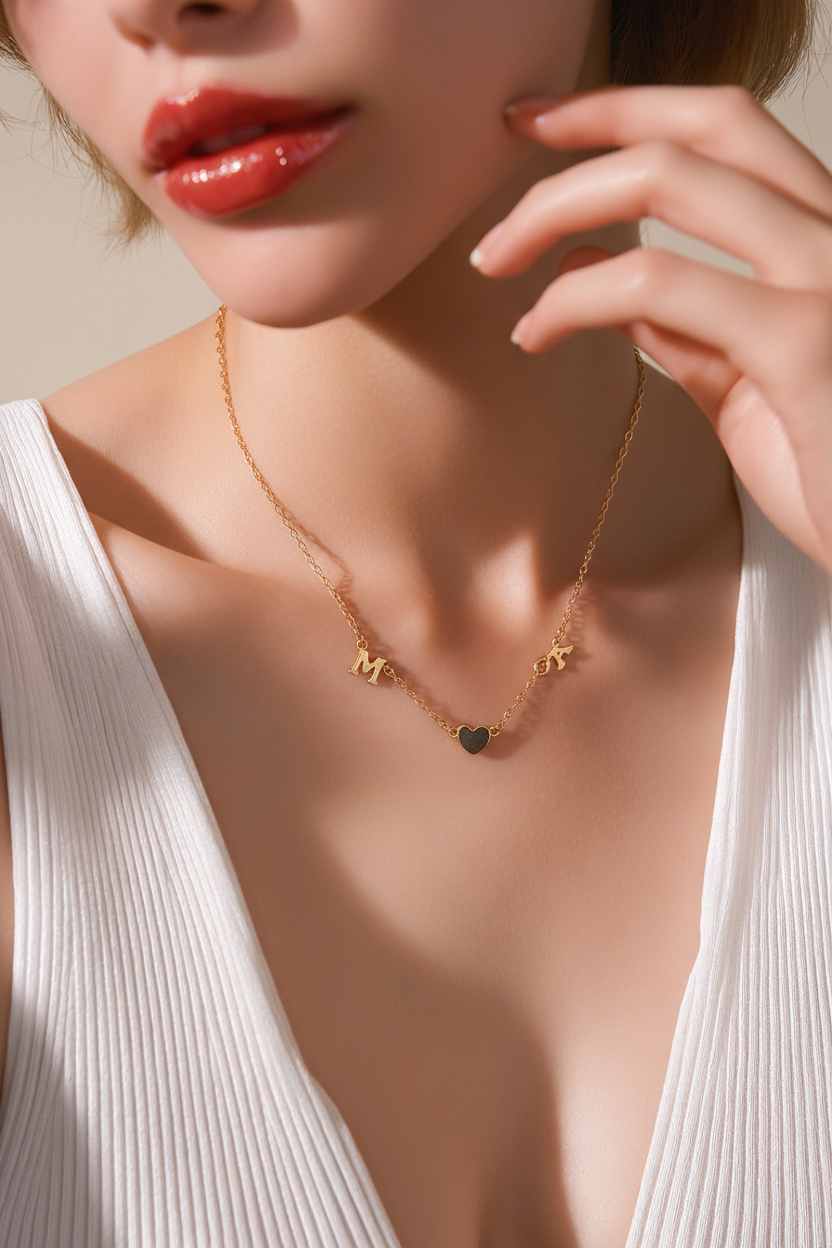 Collier personnalisé Alyma – Bijoux au lait maternel artisanal Mon Bijou Lacté
