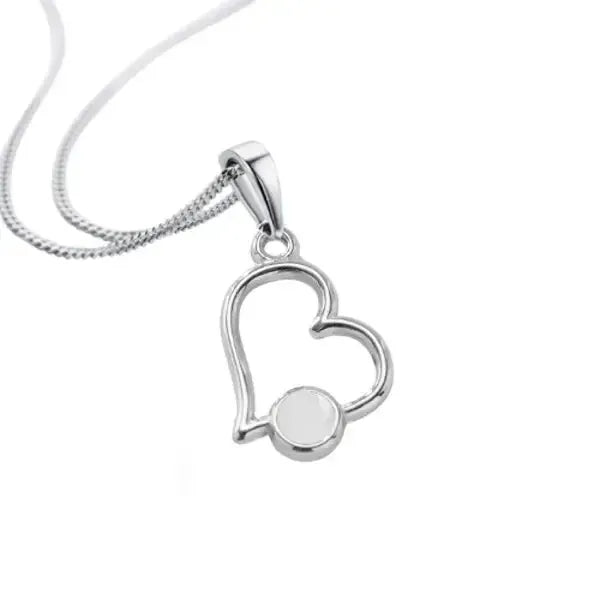 Collier Louna en Forme de Cœur en acier inoxydable – Bijoux au lait maternel artisanal Mon Bijou Lacté
