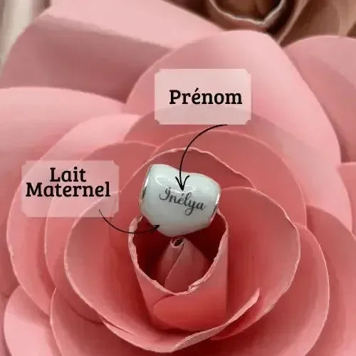 Charm Perle coeur Lactée bijou au lait maternel – Bijoux au lait maternel artisanal Mon Bijou Lacté
