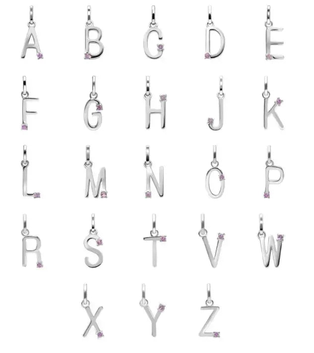 Pendentif Initiale Or 375 et pierre précieuse bijou lait maternel Mon Bijou Lacté