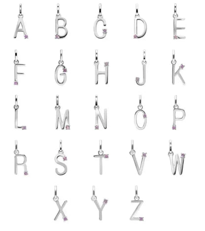 Pendentif Initiale Or 375 et pierre précieuse bijou lait maternel Mon Bijou Lacté