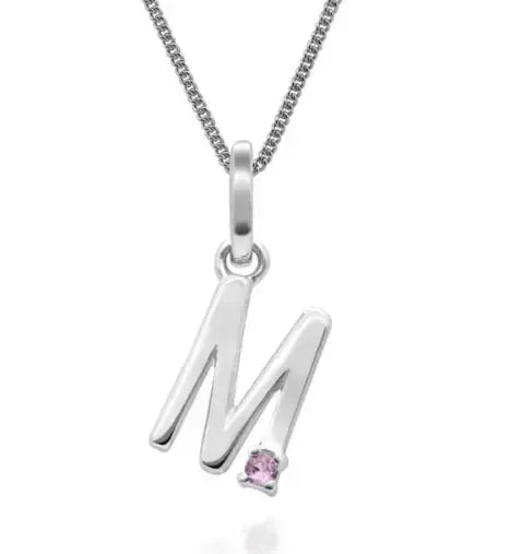 Pendentif Initiale Or 375 et pierre précieuse bijou lait maternel Mon Bijou Lacté