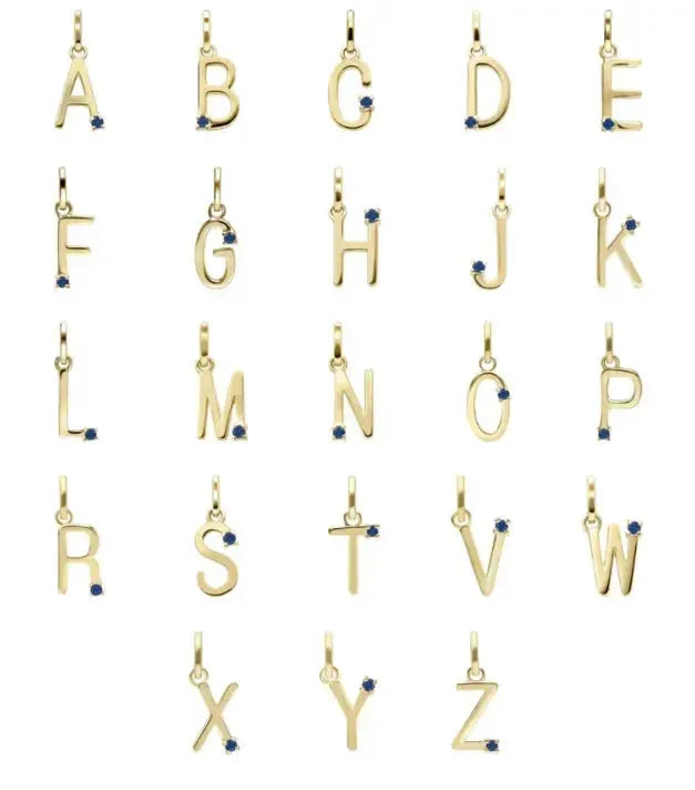 Pendentif Initiale Or 375 et pierre précieuse bijou lait maternel Mon Bijou Lacté