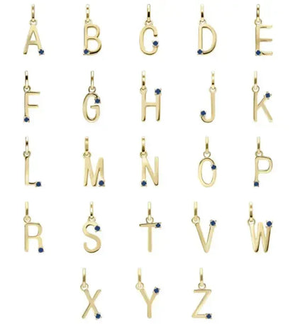 Pendentif Initiale Or 375 et pierre précieuse bijou lait maternel Mon Bijou Lacté