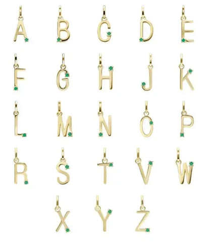 Pendentif Initiale Or 375 et pierre précieuse bijou lait maternel Mon Bijou Lacté