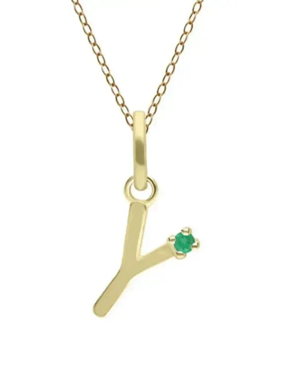 Pendentif Initiale Or 375 et pierre précieuse – Bijoux au lait maternel artisanal Mon Bijou Lacté
