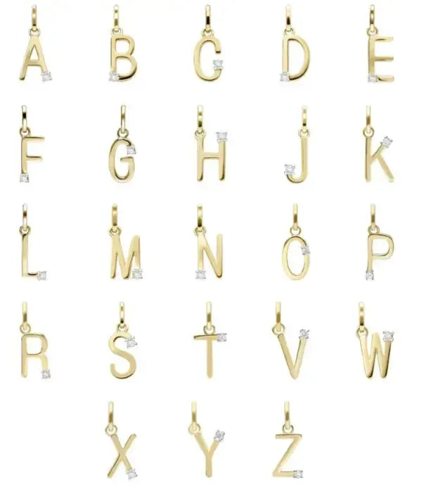 Pendentif Initiale Or 375 et pierre précieuse bijou lait maternel Mon Bijou Lacté