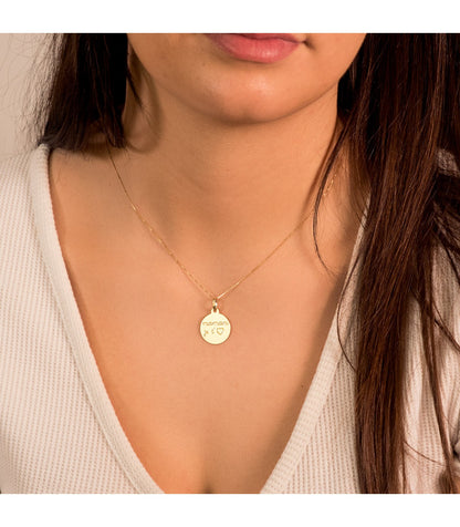 Pendentif rond "Je t’aime Maman" – Or 9 Carats (375/1000)-Mon Bijou Lacté