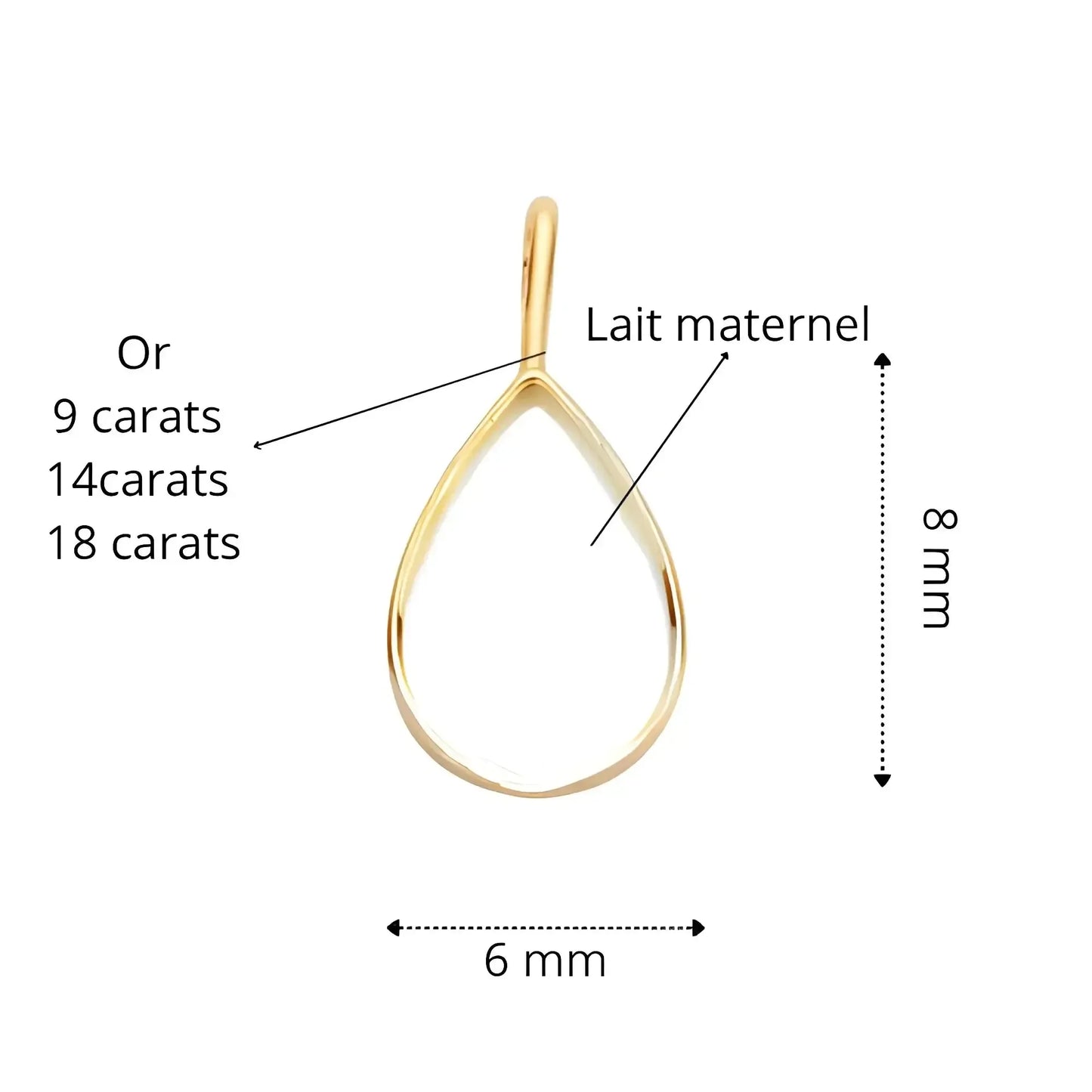Pendentif goutte Maternel – Bijoux au lait maternel artisanal Mon Bijou Lacté

