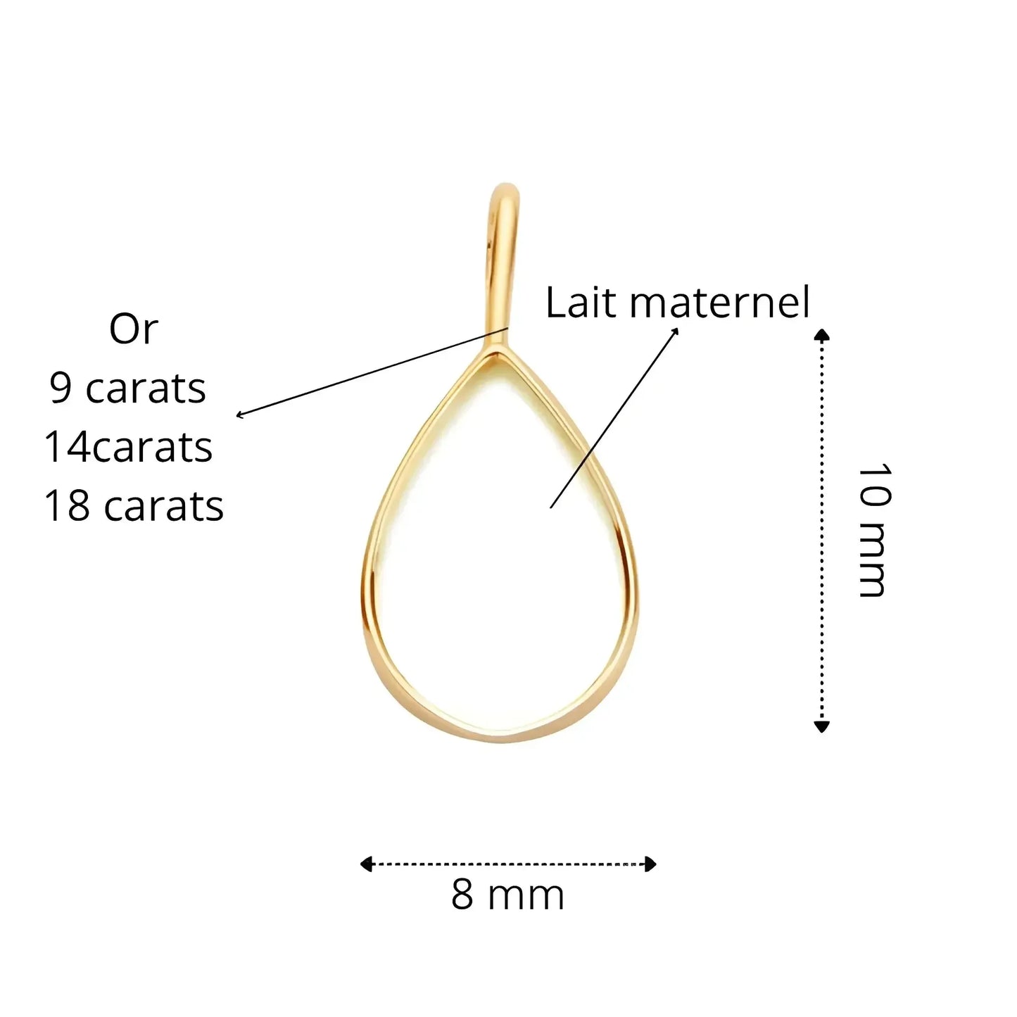 Pendentif goutte Maternel – Bijoux au lait maternel artisanal Mon Bijou Lacté
