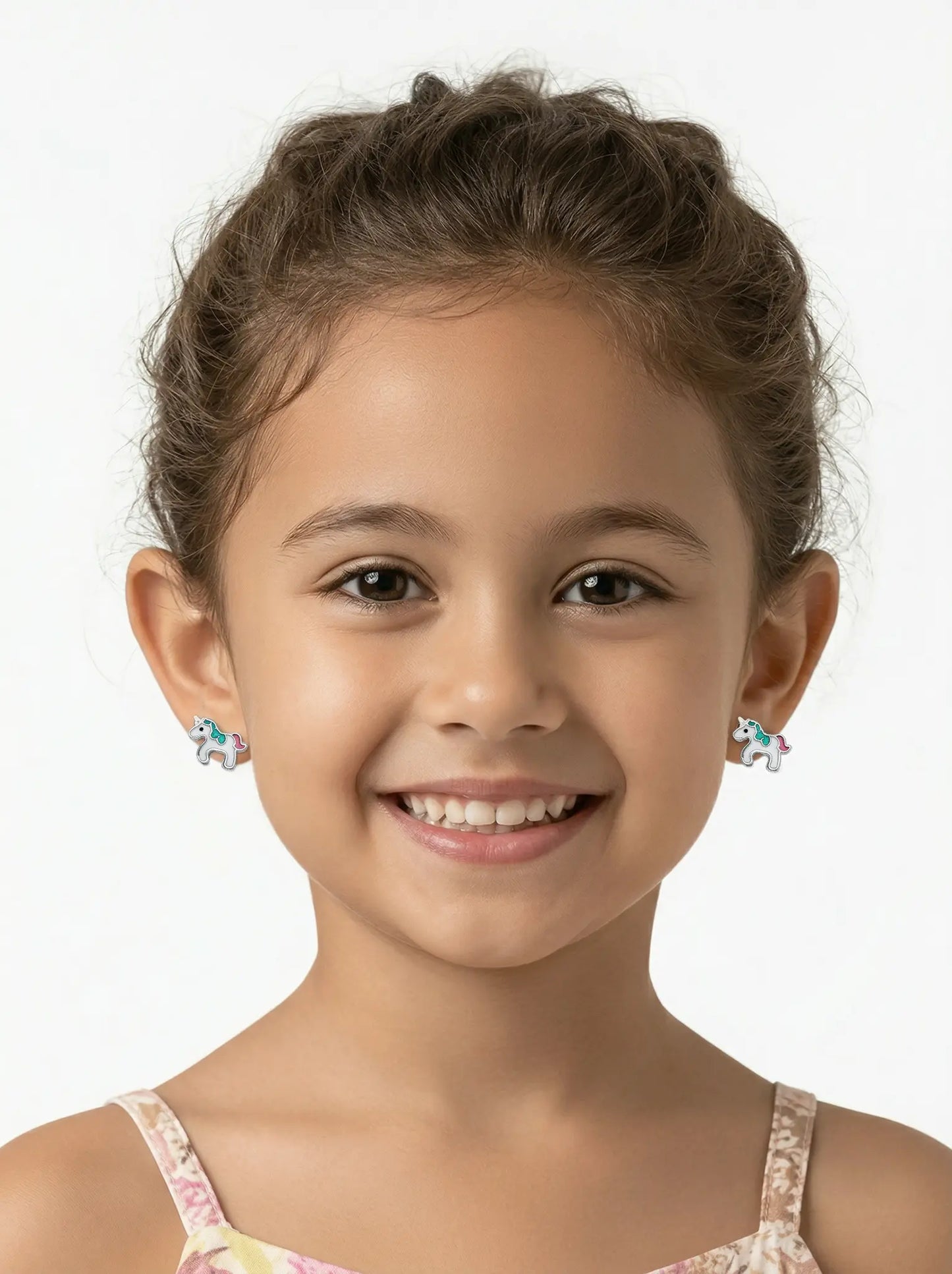 Boucles d'Oreilles Licornes Arc-en-ciel – Spécial "Petites Oreilles Non Percées" – Bijoux au lait maternel artisanal Mon Bijou Lacté
