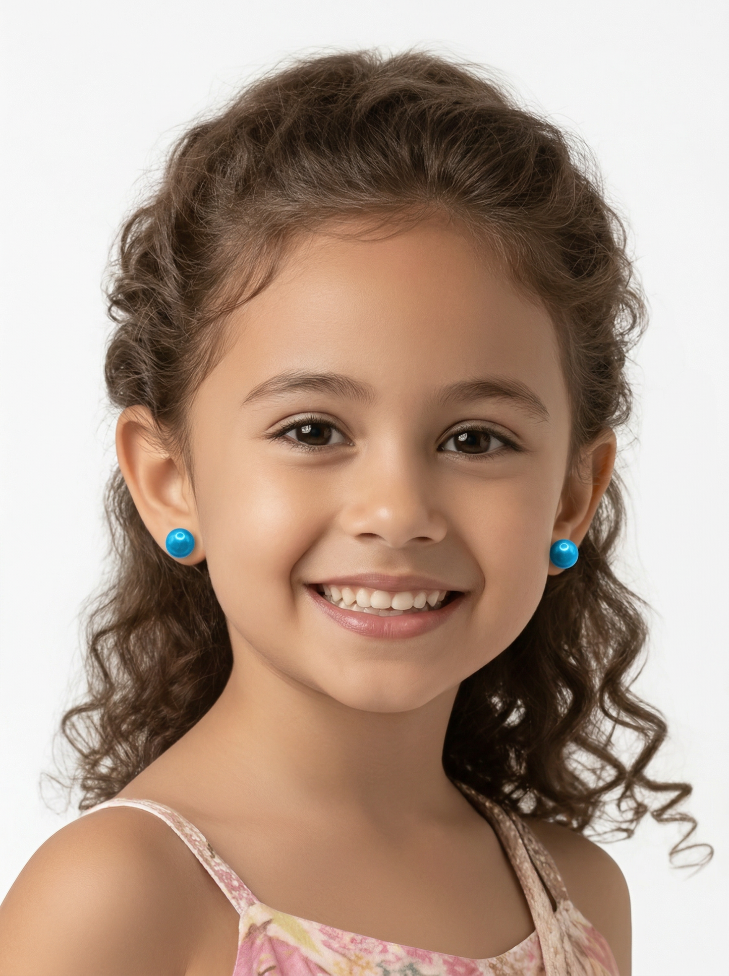 Boucles d'Oreilles Perle Bleu – Spécial "Petites Oreilles Non Percées" – Bijoux au lait maternel artisanal Mon Bijou Lacté
