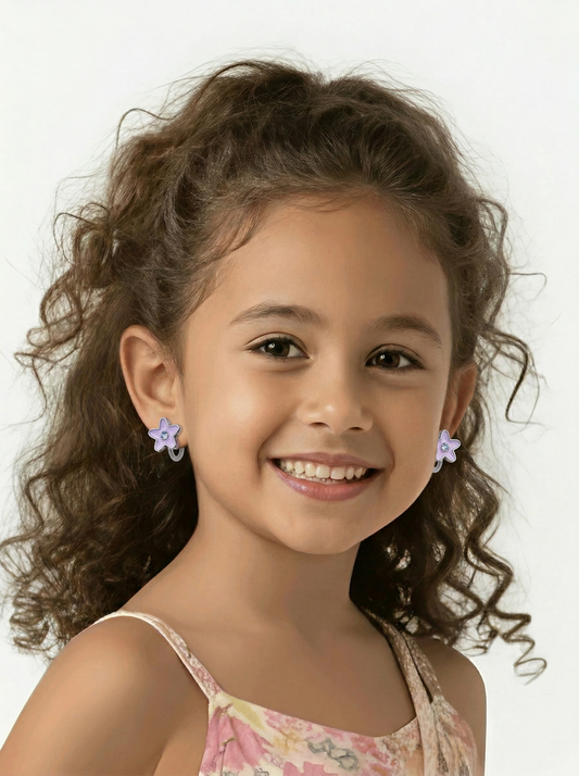 Boucles d'Oreilles "Fleurs Douceur Rose Pâle" – Spécial "Petites Oreilles Non Percées".