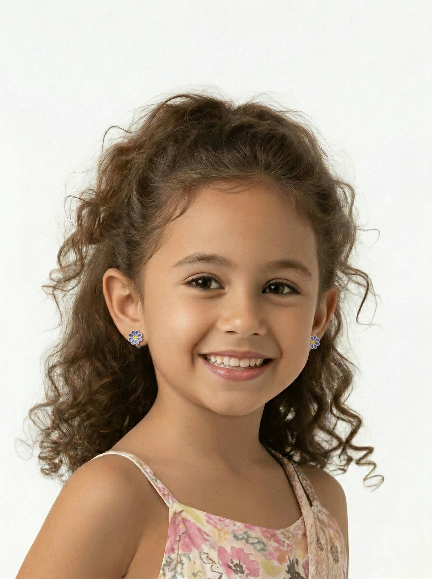 Boucles d'Oreilles "Marguerites Champêtres Violettes" – Spécial "Petites Oreilles Non Percées" – Bijoux au lait maternel artisanal Mon Bijou Lacté
