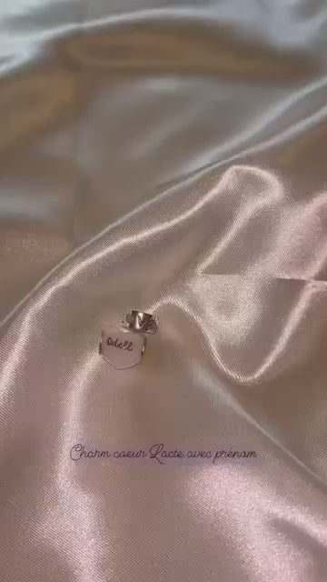 Charm Perle coeur Lactée - Bijou lait maternel