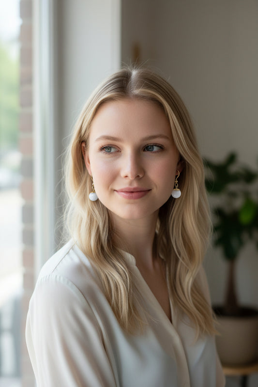 Boucles d’oreilles perles de lait